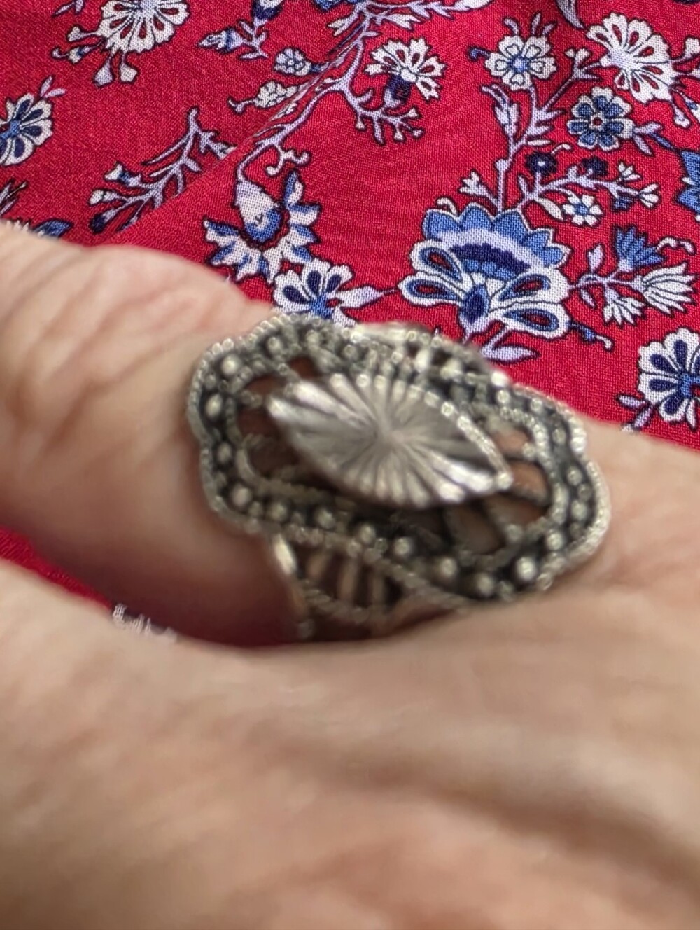 Filigree sterling ring Size 7